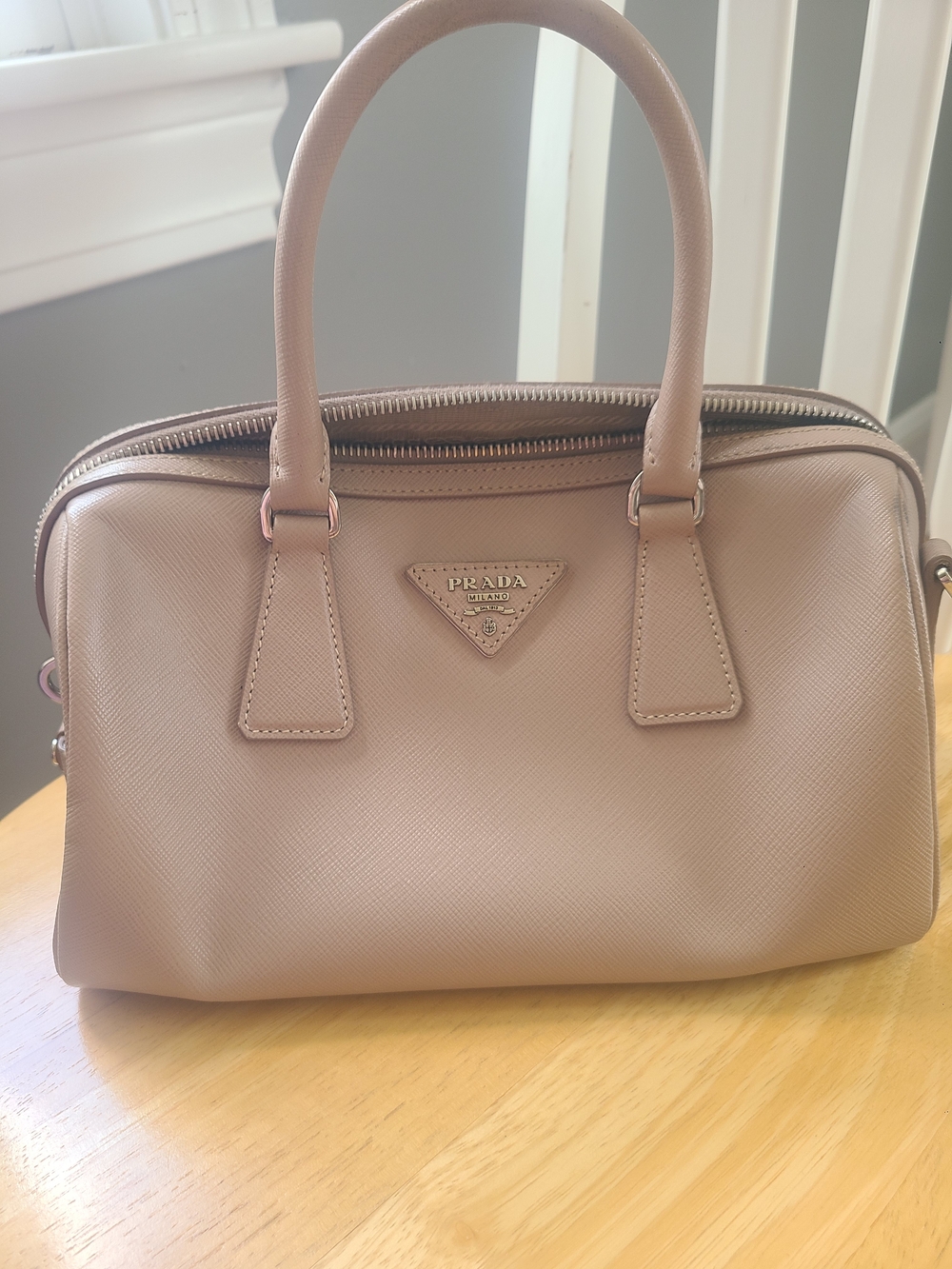 Prada Saffiano Leather Satchel - Blush Pink